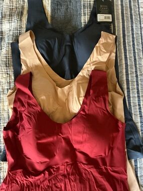 Knix Evolution Tank in Red, Nude, Navy -Three pieces.